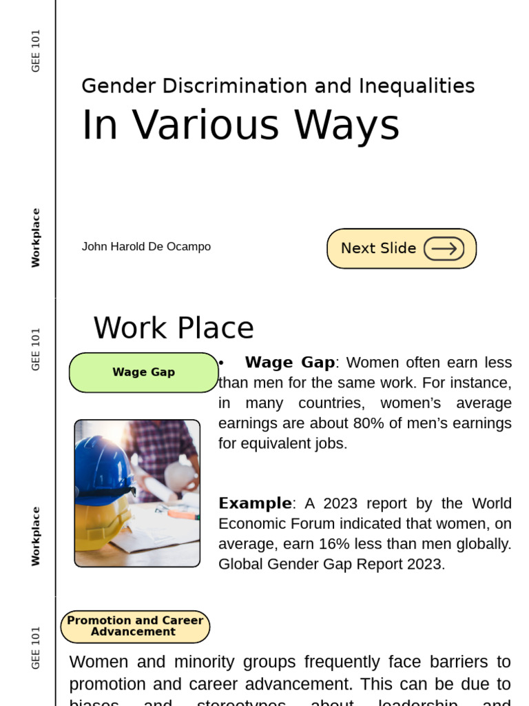 Gender Bias in Education and Employment | PDF | Gender Pay Gap | Sex ...