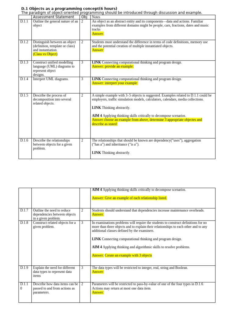 IB OOP Standards | PDF | Object Oriented Programming | Class (Computer ...