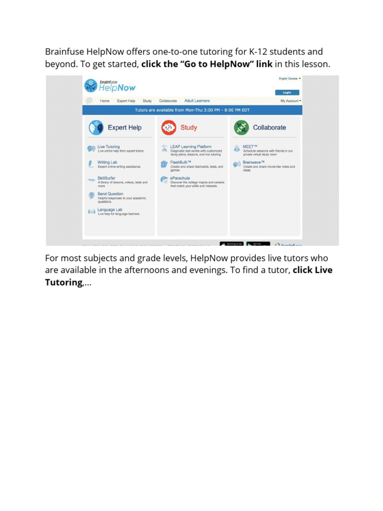 Brainfuse Canada HelpNow 8229cfad 1400 49d9 8698 Fea2ebc7a471 | PDF