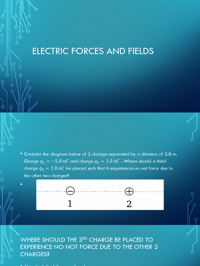 Week 1 Wednesday Lecture Forces and Fields | PDF | Electric Field | Force