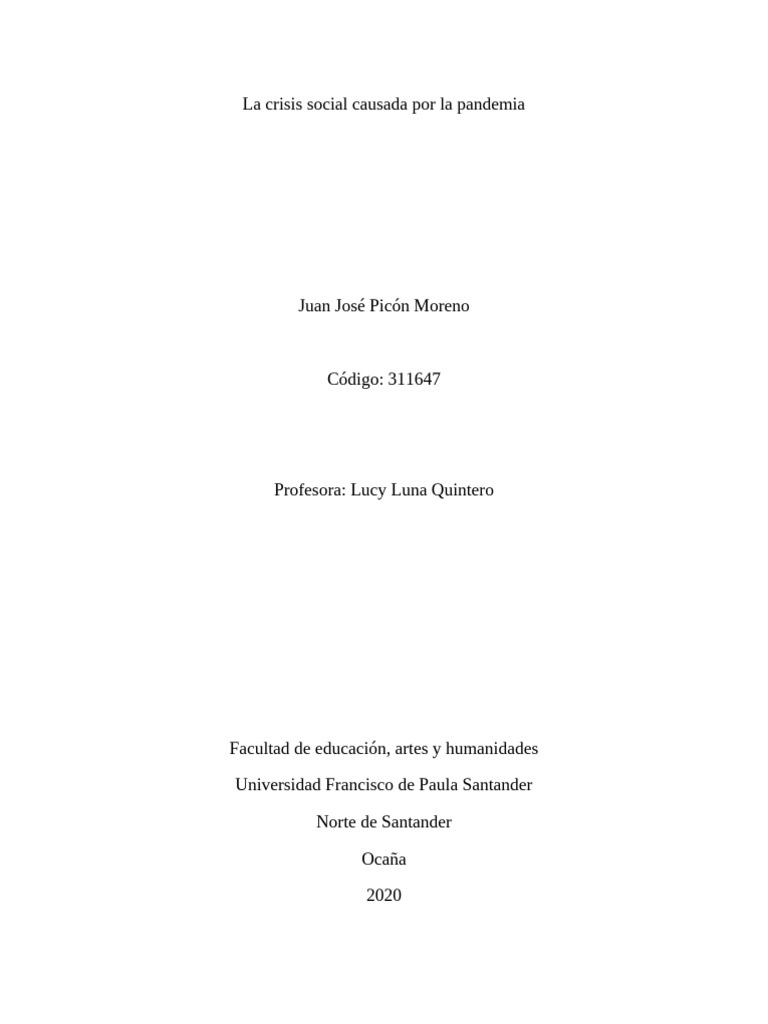 Impacto social de la pandemia en el Tercer Mundo | PDF | Pandemia