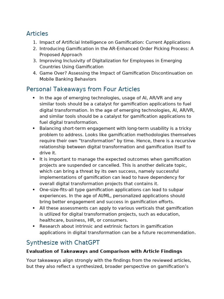 Gamification's Role in Digital Transformation | PDF | Employee ...