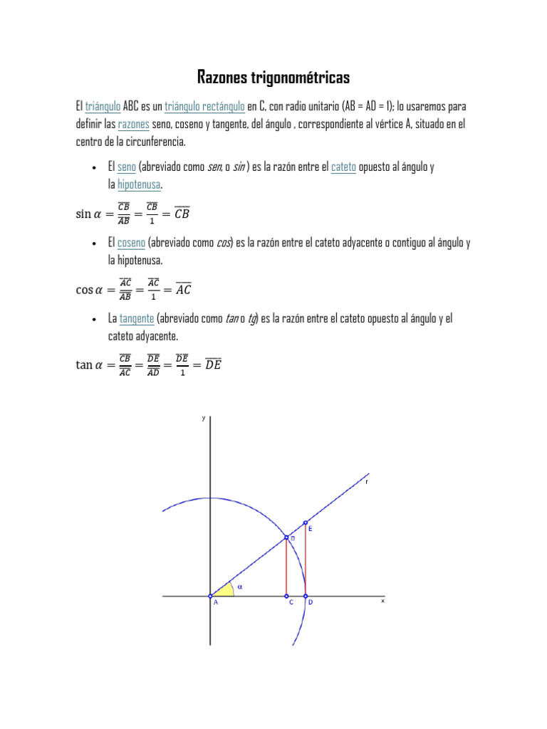 Razones Trigonometricas | PDF | Funciones trigonométricas | Trigonometría