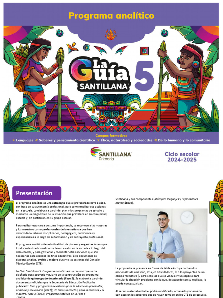 Programa Analítico para Quinto Grado | PDF | Enseñando | Plan de estudios