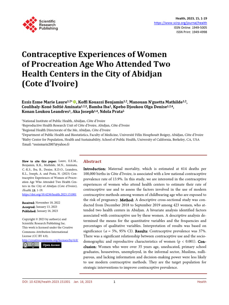 Contraceptive_Experiences_of_Women_of_Procreation_ | PDF | Public ...