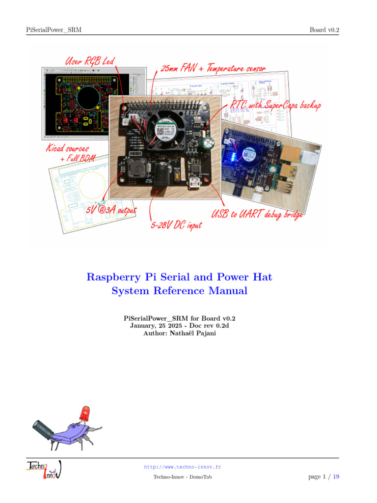 Raspberry Pi Serial Power HAT Manual | PDF | Usb | Raspberry Pi