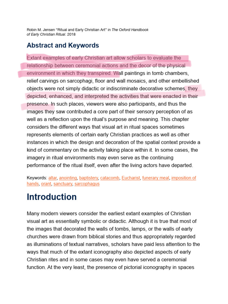 Jensen-Early Christian Art Rituals | PDF | Baptism | Mosaic