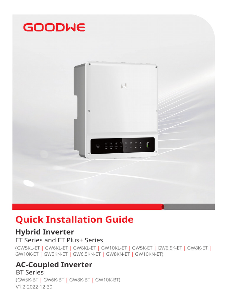 GW Et Et Plus BT Quick Installation Poly | PDF | Power Inverter ...