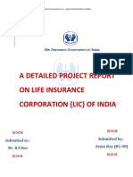 A Detailed Project Report On Life Insurance Corporation (Lic) of India