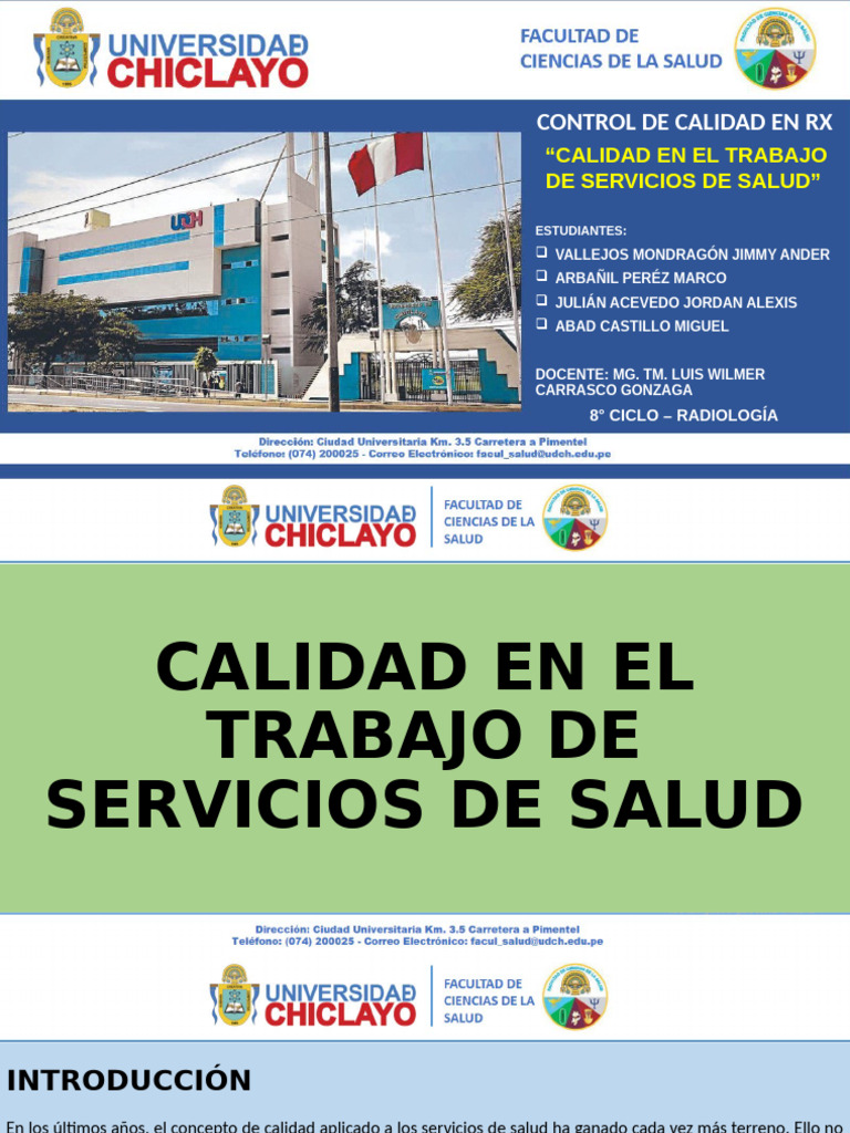 Calidad en Servicios de Salud | PDF | Cuidado de la salud | Calidad ...