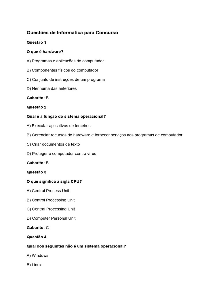 Questões de Informática para Concursos | PDF | Rede de computadores ...