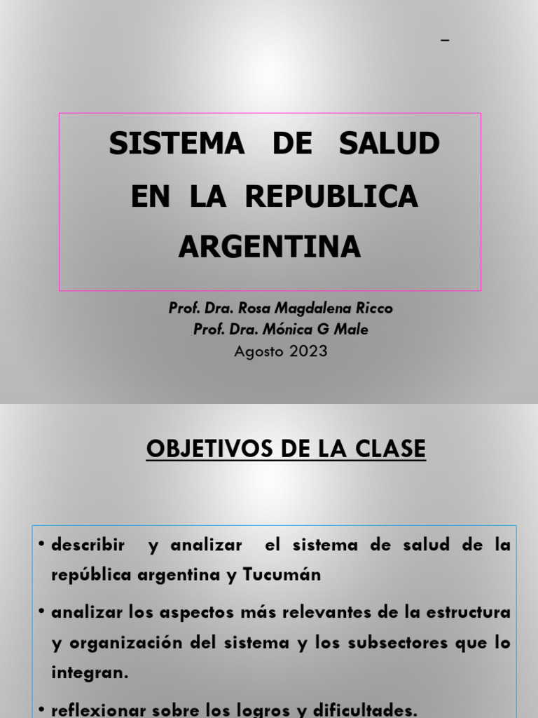 Análisis del Sistema de Salud en Argentina | PDF | Cuidado de la salud ...