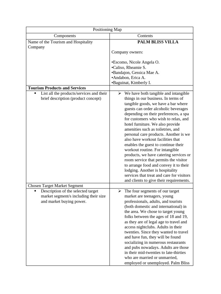 Positioning Map (Group 6) | PDF