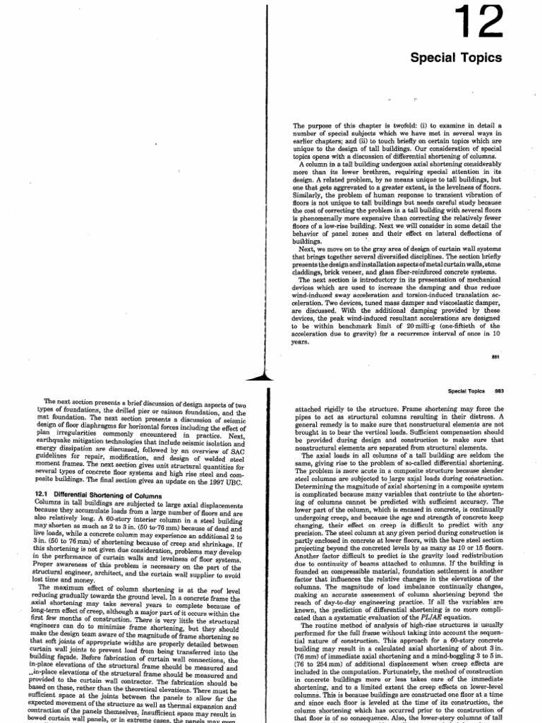 Design Tall Building - Section 12.1-12.11 | PDF