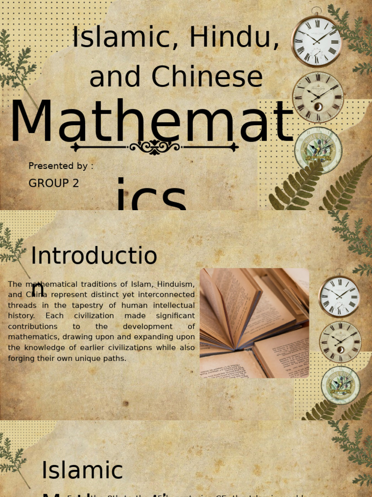 Contributions of Islamic, Hindu, and Chinese Mathematics | PDF ...