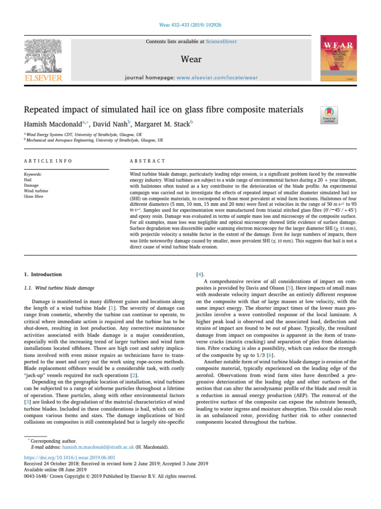 2019 - Repeated Impact of Simulated Hail Ice On Glass Fibre Composite ...