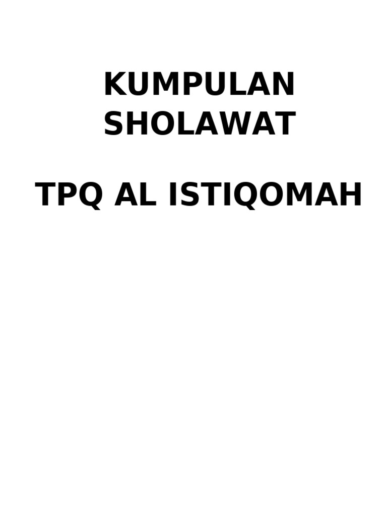 Kumpulan Lirik Sholawat | PDF