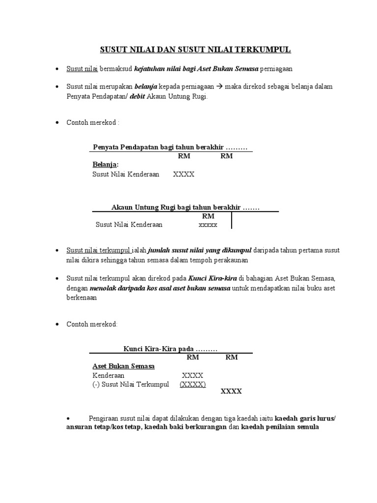 Susut Nilai Dan Susut Nilai Terkumpul Pdf
