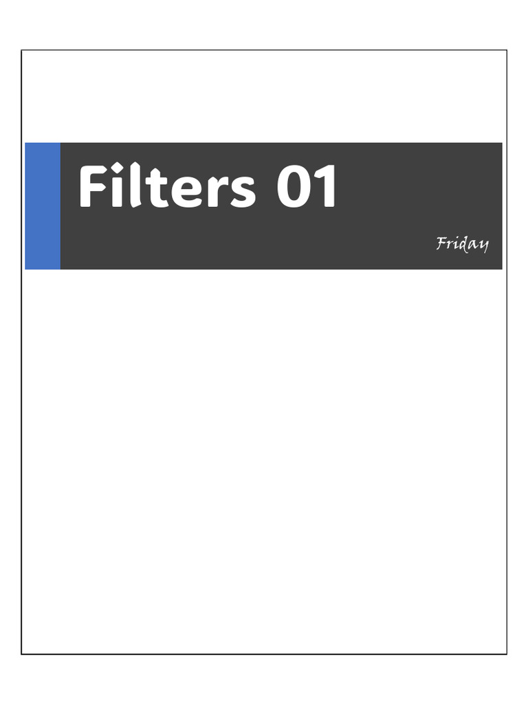 Filters 01 | PDF