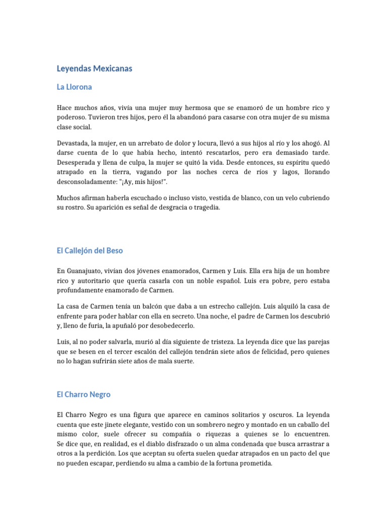 15 Leyendas Mexicanas Asombrosas | PDF