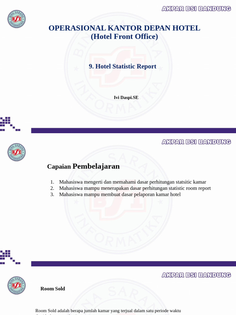 #9 Room Statistic Report | PDF