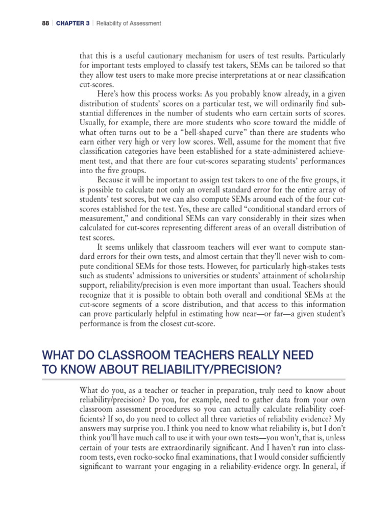 Understanding Reliability in Assessments | PDF | Evidence | Cognition