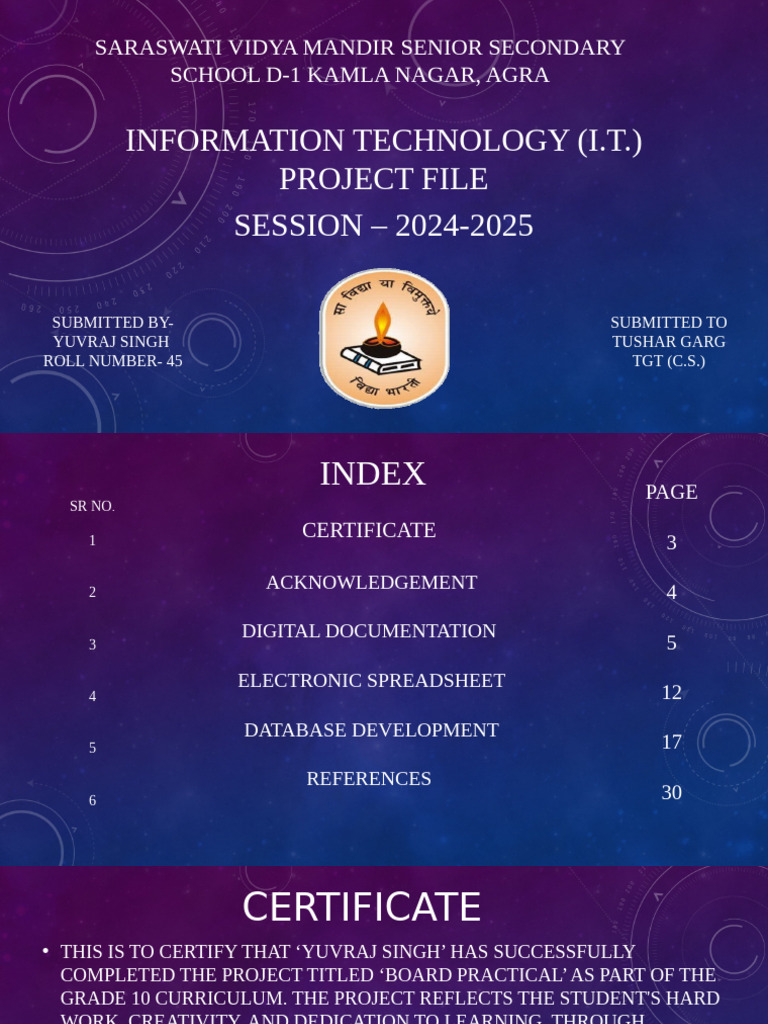 IT Project File for Grade 10 Students | PDF | Database Index | Databases