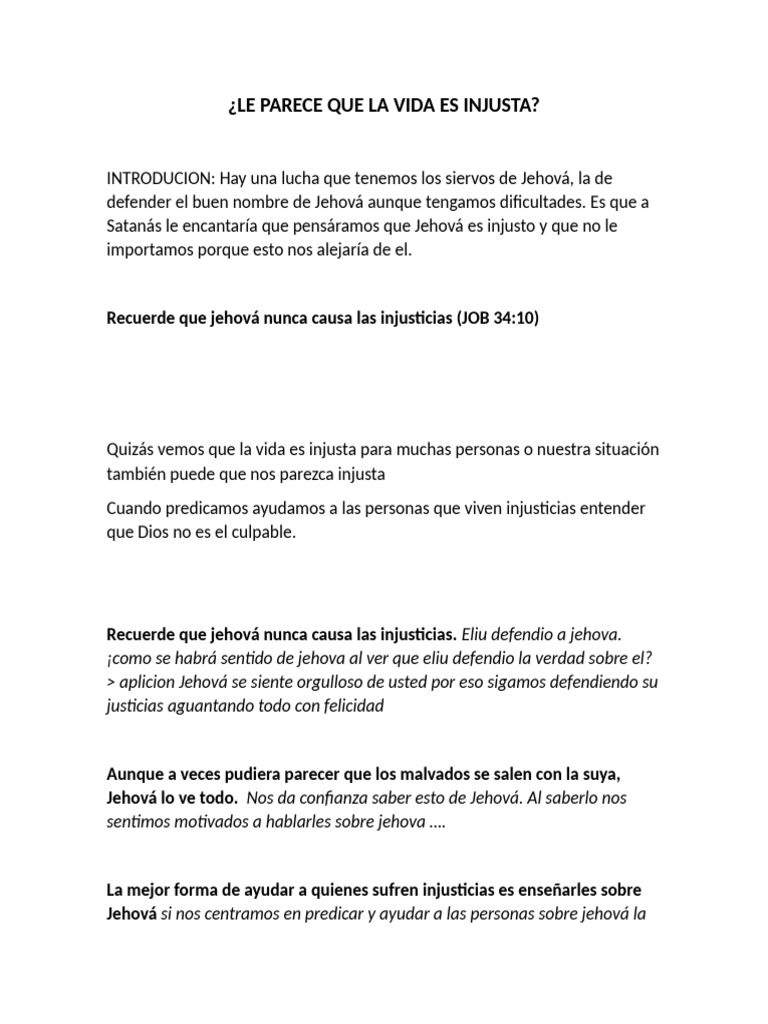 LE PARECE QUE LA VIDA ES INJUSTA | PDF