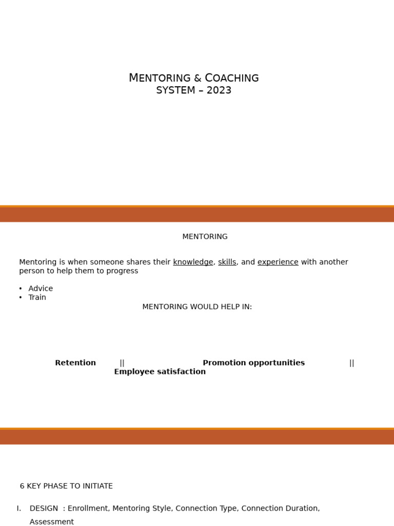 2023 Mentoring and Coaching System Guide | PDF | Mentorship | Education ...