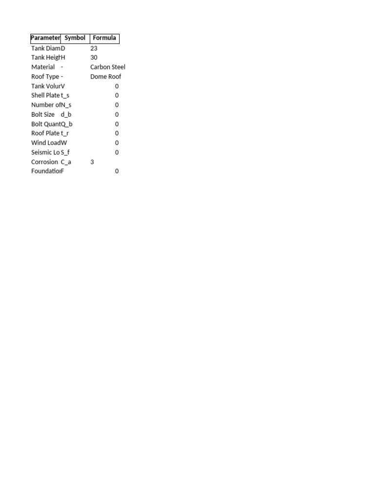 Bolted Tank Design Parameters | PDF
