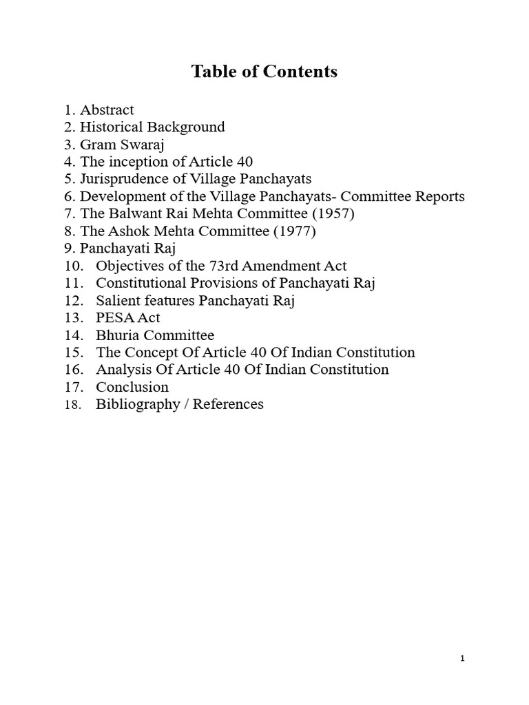 Evolution of Article 40 and Panchayati Raj | PDF | Government Of India ...