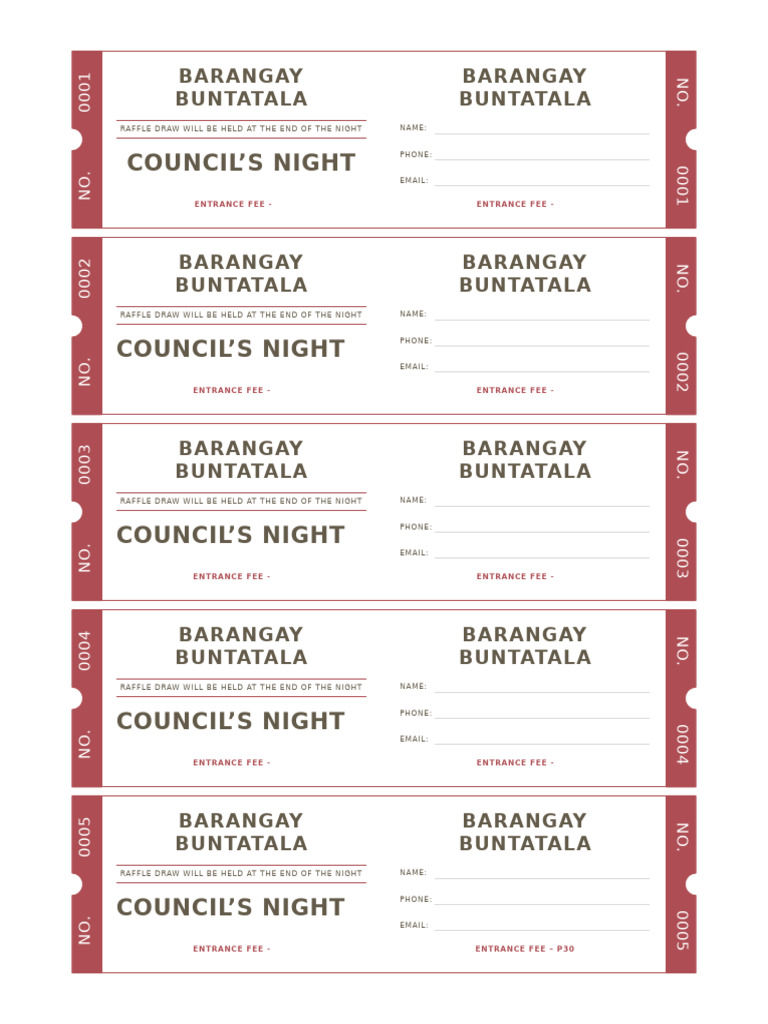 Barangay Buntatala Raffle Ticket | PDF