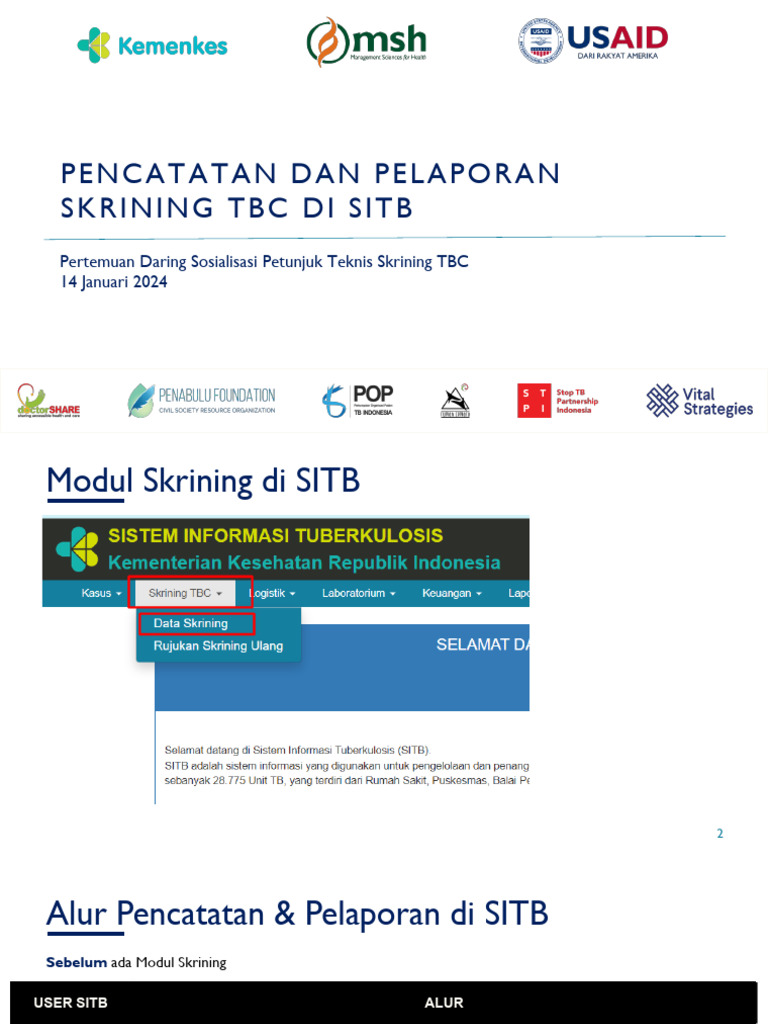 Panduan Skrining TBC di SITB | PDF
