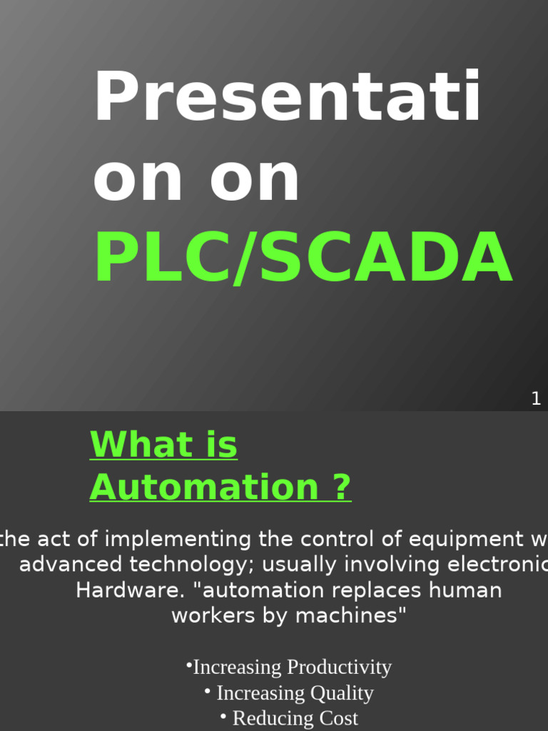 Automation and SCADA Overview | PDF | Programmable Logic Controller ...