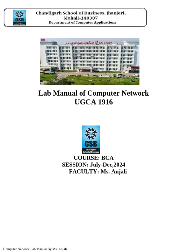 BCA Computer Network Lab Guide | PDF | Network Topology | Transmission ...