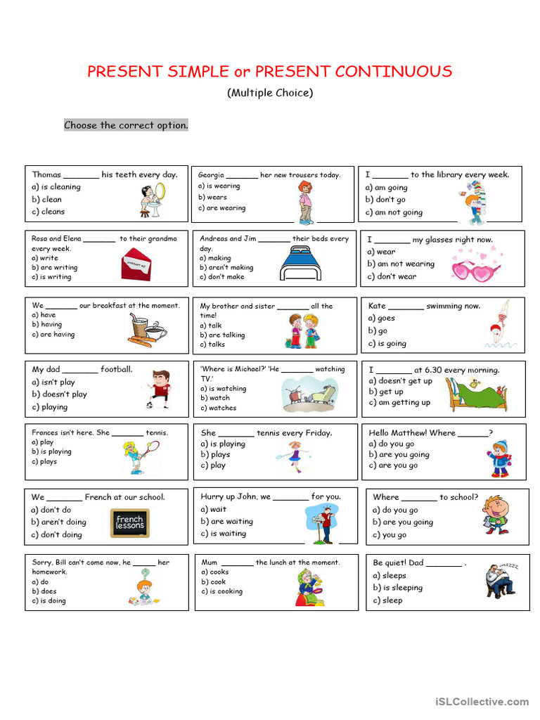Present Simple vs Continuous Quiz | PDF