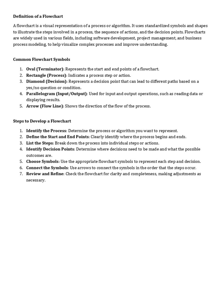 Definition of a Flowchart | PDF | Algorithms | Troubleshooting