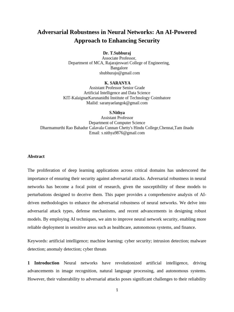 Enhancing Neural Network Security with AI | PDF | Machine Learning ...