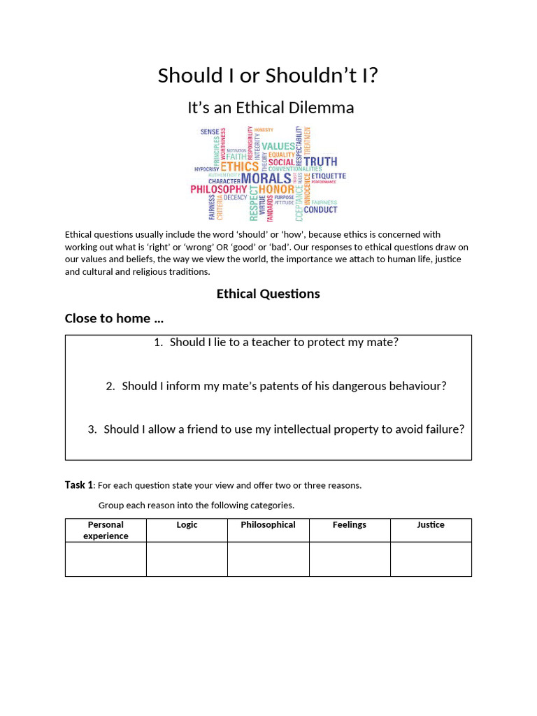 Navigating Ethical Dilemmas: Key Questions | PDF