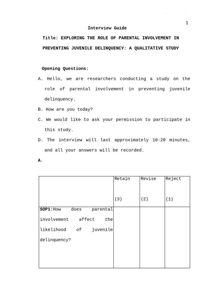 Interview Guide - 072929361 | PDF