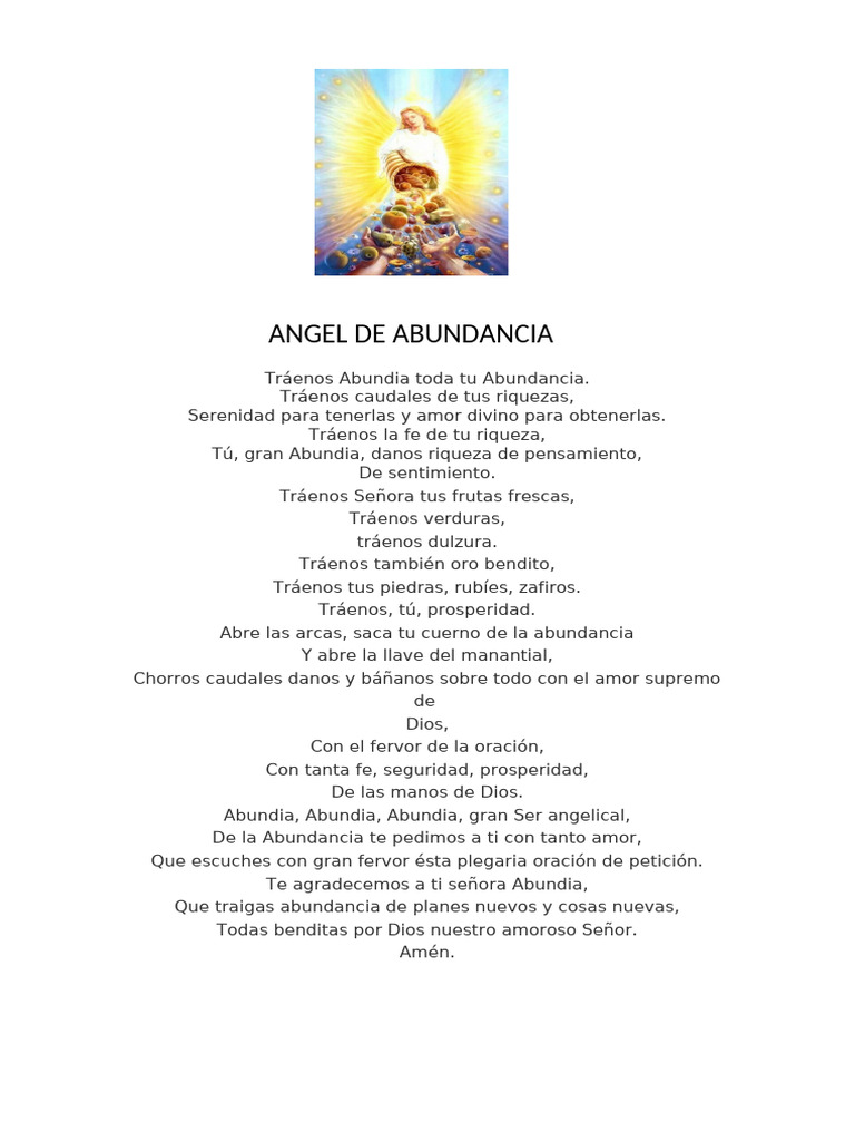 Oración al Ángel Abundia | PDF