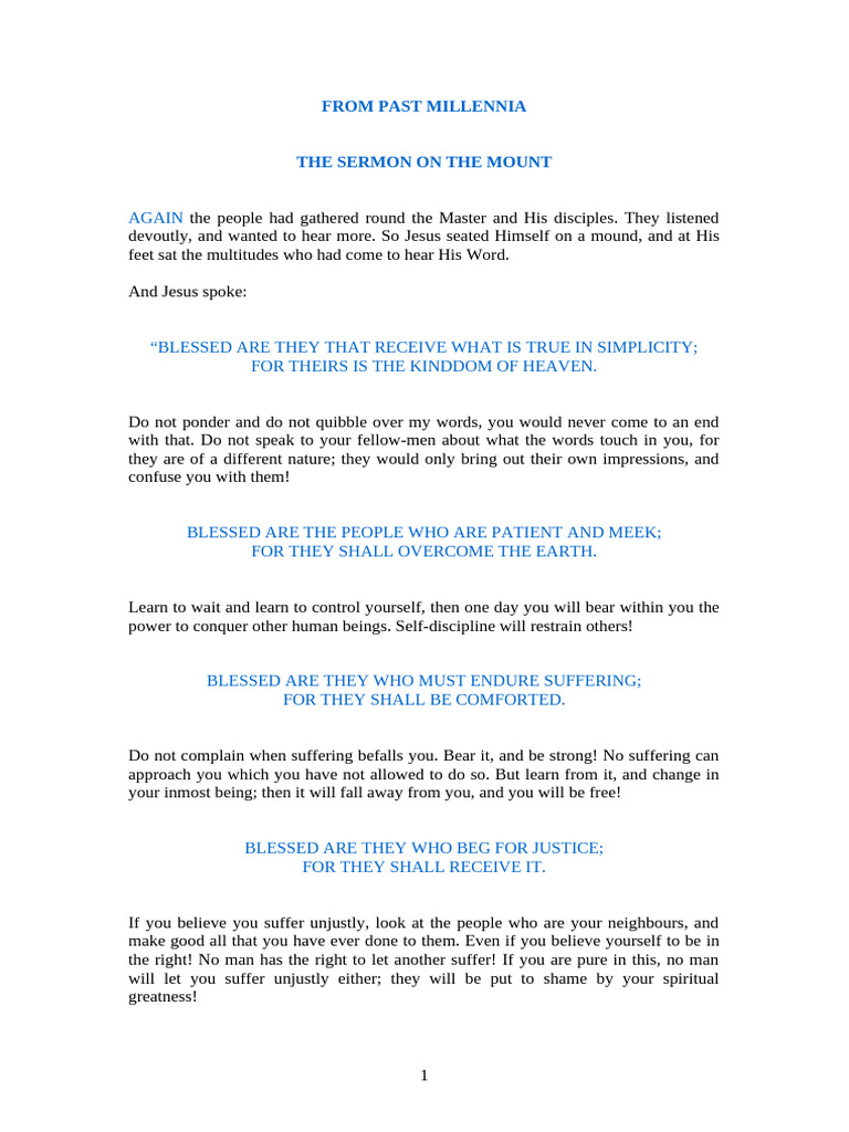 The Sermon On The Mount Pdf Heaven Christian Belief And Doctrine