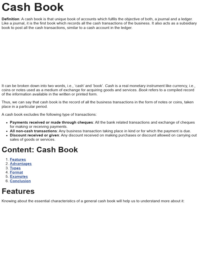 CASH BOOK | PDF | Debits And Credits | Payments