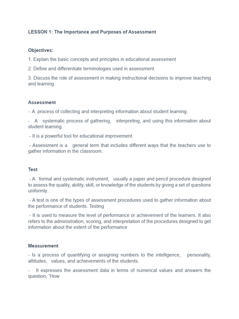 Understanding Educational Assessment Basics | PDF | Educational ...