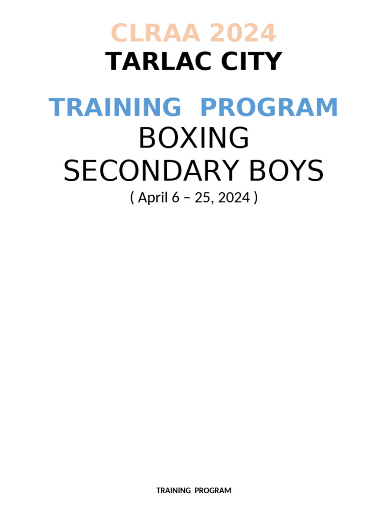 Boxing training program pdf individual sports