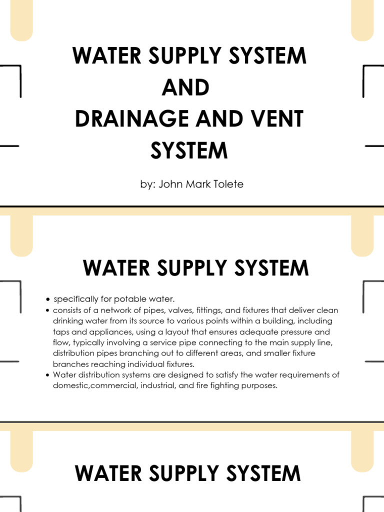 Water Supply System and Drainage and Vent System | PDF | Sanitary Sewer ...