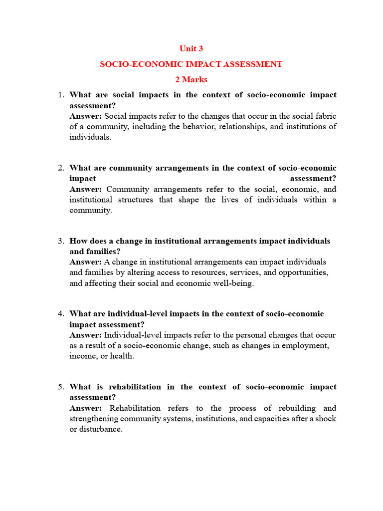 Socio-Economic Impact Assessment Insights | PDF | Economics | Social ...