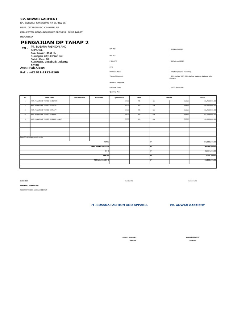Invoice for DP Submission 2 | PDF