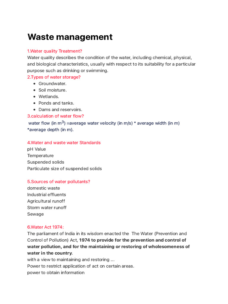 Waste Management | PDF | Sewage Treatment | Water Pollution