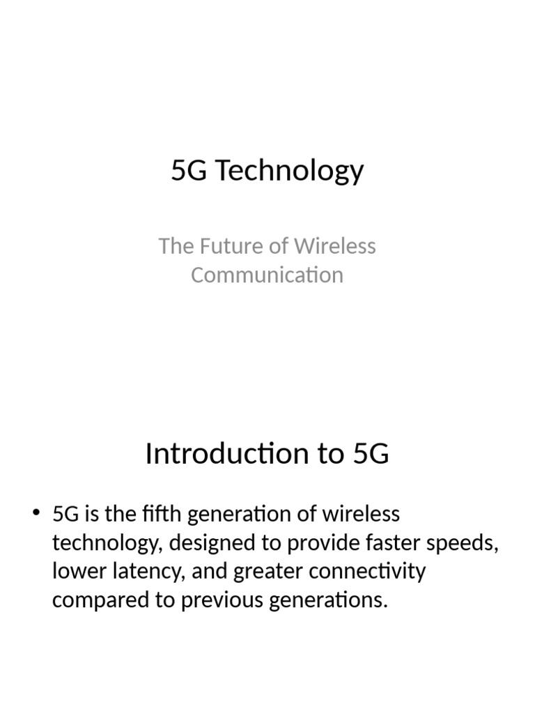 5g Technology Presentation Pdf